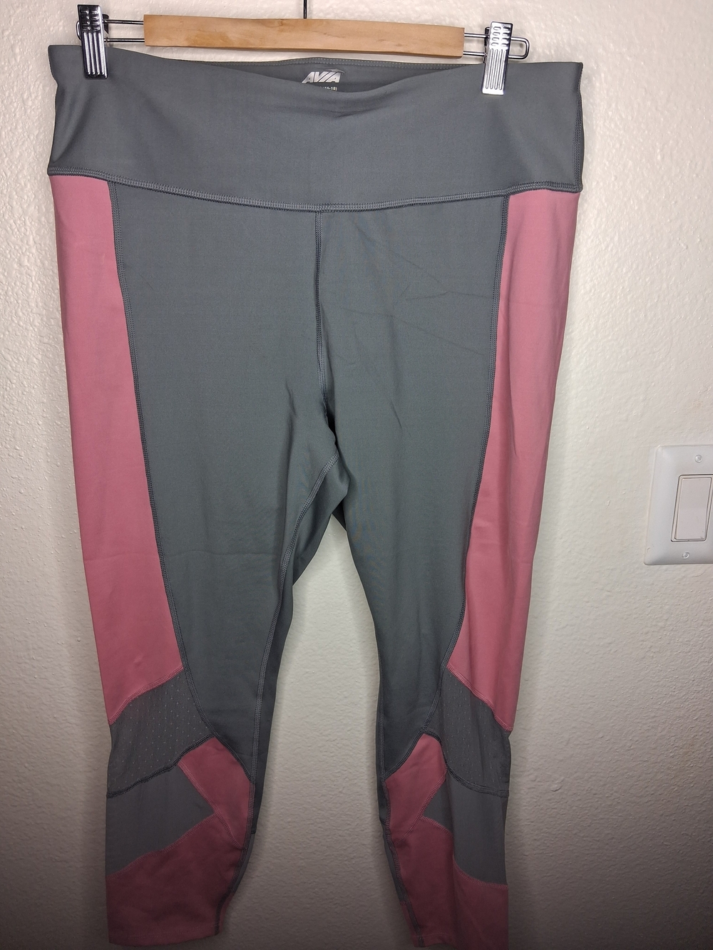 Avia  Gray and Pink Colorblock Active Leggings